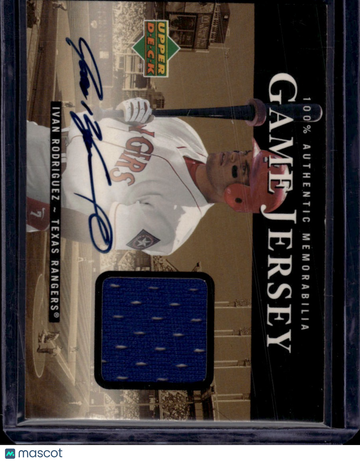 2000 Upper Deck Game Jersey Ivan Rodriguez #H-IR Game-worn jersey 100% Authentic Memorabilia