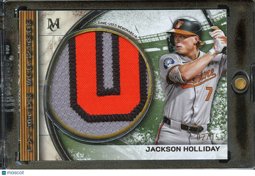 Jackson Holliday 2025 Topps Museum Collection Momentous Material Game-Used Memorabilia Jumbo Patch Relic Baltimore Oriol