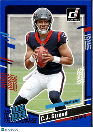 C.J. Stroud 2023 Panini Donruss Football Blue Press Proof Houston Texans