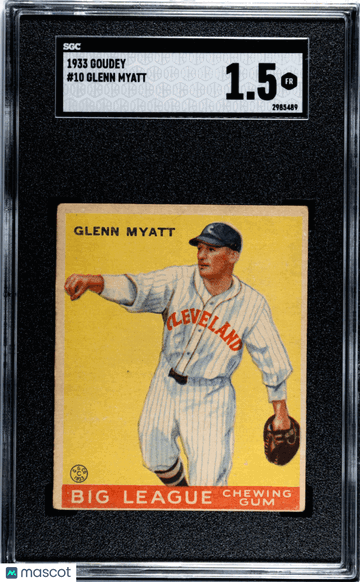 1933 Goudey Glenn Myatt #10 SGC 1.5