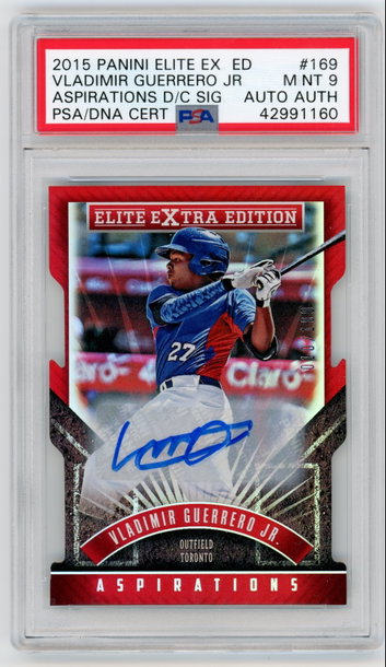 2015 PANINI ELITE EXTRA EDITION ASPIRATIONS DIE CUT VLADIMIR GUERRERO JR AUTO PSA 9 NUMBERED 10/100