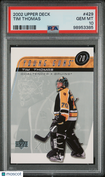 2002-03 Upper Deck Tim Thomas #429 Young Guns Rookie PSA 10