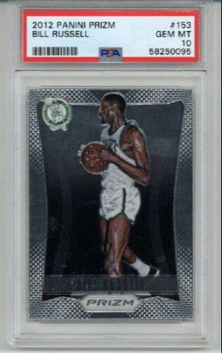 2012 PANINI PRIZM #153 BILL RUSSELL CARD BOSTON CELTICS PSA 10 LOW POP RARE
