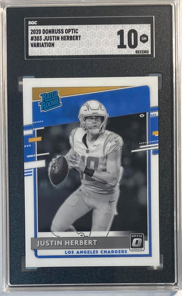 2020 Panini Donruss Optic #303 Justin Herbert RC Variation SGC 10