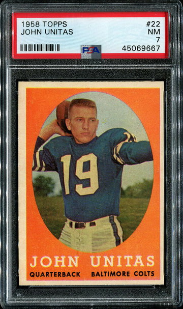 1958 Topps Johnny Unitas HOF #22 PSA 7 NM