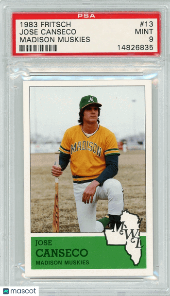 1983 Fritsch Madison Muskies Jose Canseco #13 PSA 9
