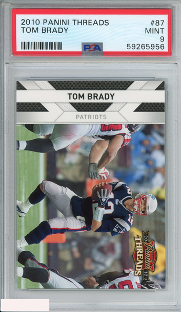 2010 PANINI THREADS TOM BRADY #87 NEW ENGLAND PATRIOTS PSA 9 MINT