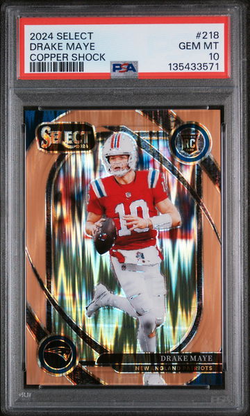 2024 Panini Select Copper Shock Drake Maye #218 /299 PSA 10