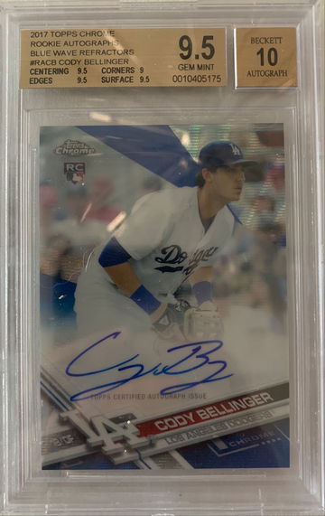 2017 Topps Chrome Rookie Autographs Cody Bellinger Blue Wave Refractors