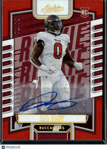 YaYa Diaby 2023 Panini Absolute Football RC Auto Tampa Bay Buccaneers