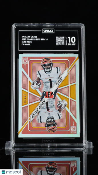 2023 Donruss Elite Deck Ja'Marr Chase #ED-14 Orange /25 Short Print TAG 10