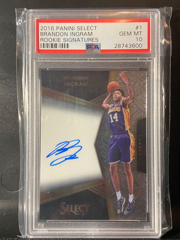 2016-17 Panini Select Rookie Autograph RC Auto Brandon Ingram /299 PSA 10