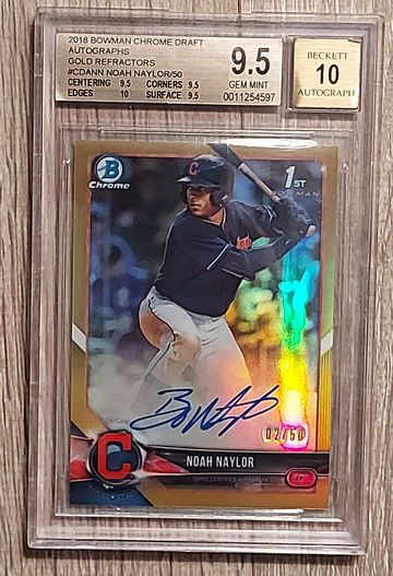 2018 Bowman Noah Bo Naylor Gold Refractor Auto POP 1