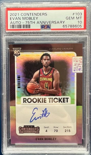 2021 Contenders EVAN MOBLEY PSA 10! POP 1!
