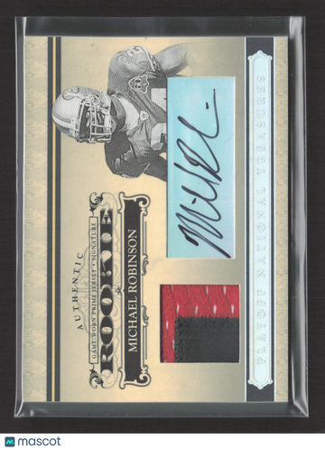 2006 Playoff National Treasures Michael Robinson #134 /49 Signature Game-Worn Prime Jersey