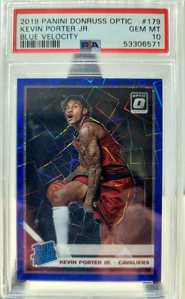 2019-20 Panini donruss optic kevin porter jr #179 blue velocity psa 10 gem mint
