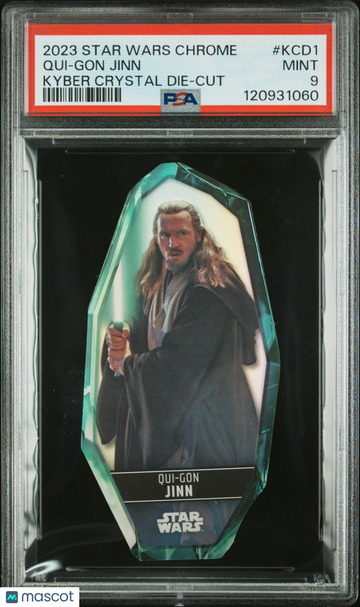 2023 Topps Chrome Star Wars Kyber Crystal Die-Cut Qui-Gon Jinn #KCD1 PSA 9