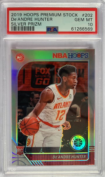 2019 Hoops Premium Stock De'Andre Hunter Silver Prizm PSA 10