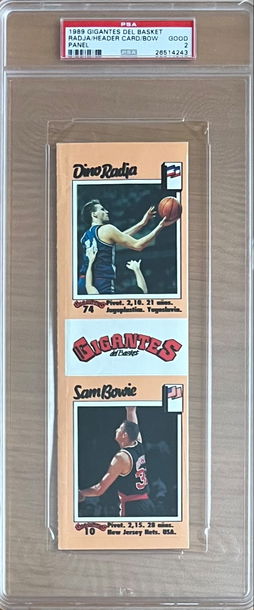 1989 Gigantes Del Basket Dino Radja / Sam Bowie PSA 2 