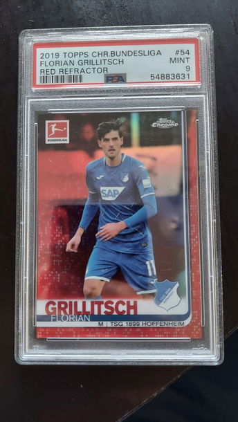 2019 Topps Chrome Bundesliga FLORIAN GRILLITSCH Red Refractor/10 PSA 9 MINT POP 1 NONE HIGHER 