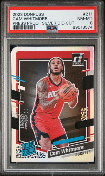 2023 PANINI DONRUSS CAM WHITMORE PRESS PROOF SILVER DIE-CUT #211 PSA 8
