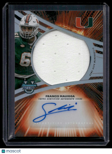 2025 Topps Bowman University's Best Football Francis Mauigoa #JRA-FM Refractor Relic Jumbo Relic