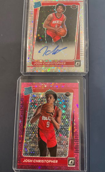 Josh Christopher 2021-22 Panini Donruss Optic Fast Break Pink /20 and Rated Rookie Auto!
