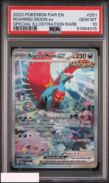 2023 POKEMON PARADOX RIFT ROARING MOON EX #251 SPECIAL ILLUSTRATION RARE PSA 10
