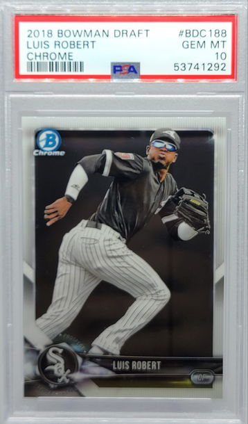 2018 BOWMAN DRAFT #BDC 188 LUIS ROBERT CHROME PSA 10
