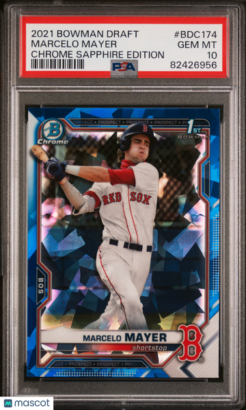 Marcelo Mayer 2021 Bowman Draft Chrome Sapphire Edition Chrome Sapphire Edition #BDC174 PSA 10