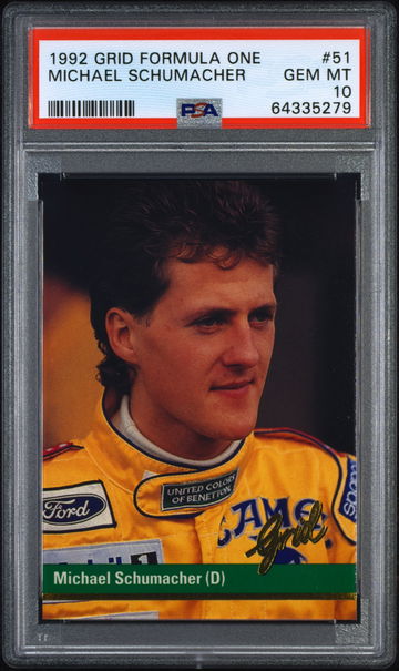 1992 Grid Formula One MICHAEL SCHUMACHER RC Rookie #51 PSA 10 F1