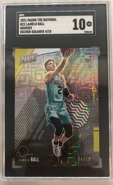 2020 Lamelo Ball The National Escher Squares 4/10 RC  Gem Mint 10 Pop 1