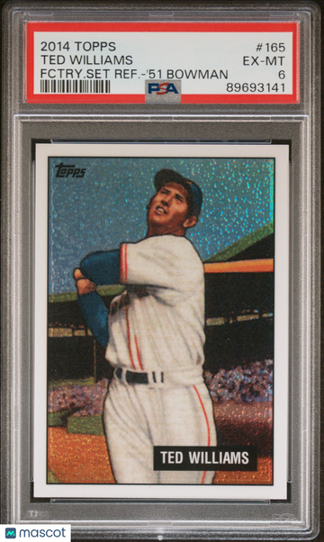 2014 Topps Factory Set Ted Williams Refractors Ted Williams #165 Fctry. Set Refractor '51 Bowman PSA 6