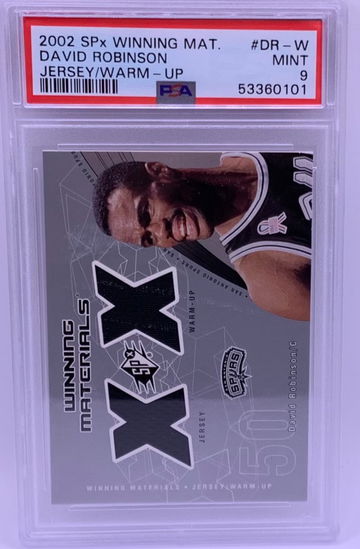 2002 David Robinson Spurs Spx Winning Materials HOF Jersey PSA 9 LOW POP 2 #DR-W