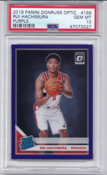 Rui Hachimura 2019 Optic Purple PSA 10 