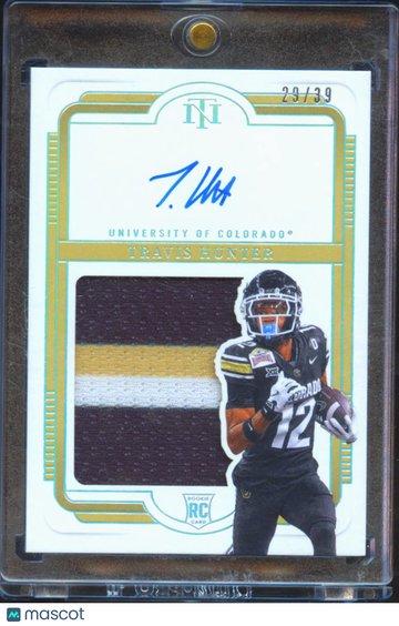 2025 Panini National Treasures Collegiate Travis Hunter #112 /39 Patch RC
