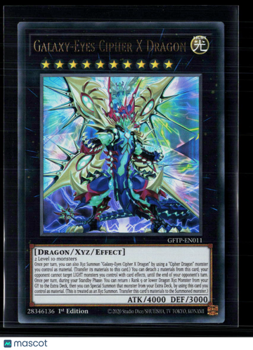 Yu-Gi-Oh! TCG 2021 Ghosts From the Past Galaxy-Eyes Cipher X Dragon Xyz Effect 1st Edition