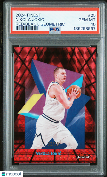 2024 Topps Finest Nikola Jokic #25 Red Black Geometric /25 PSA 10
