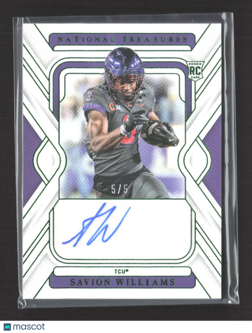 2025 Panini National Treasures Collegiate Savion Williams #RS-SWS /5 RC