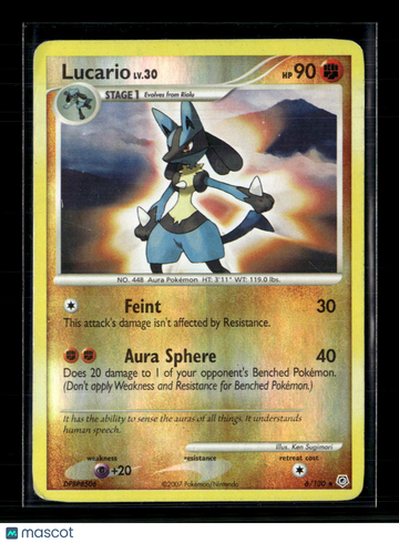 2010 Diamond & Pearl Lucario Holo Rare #6/130