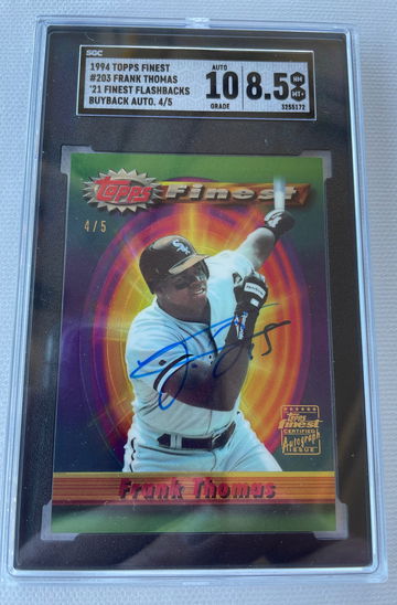 2021 Finest Flashbacks 1994 Buyback Auto Frank Thomas /5 SGC 