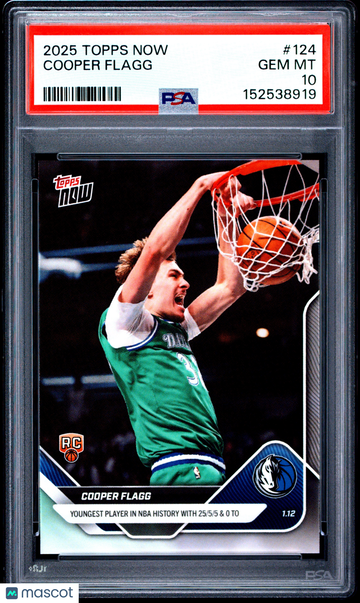 2025 Topps Now Cooper Flagg #124 PSA 10