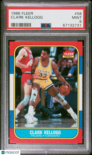 1986 Fleer Clark Kellogg #58 PSA 9