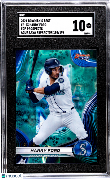 2024 Bowman's Best Harry Ford #TP-23 Top Prospects Aqua Lava Refractor SGC 10