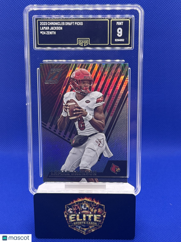 2023 Panini Chronicles Draft Picks Lamar Jackson #24 Zenith GMA 9