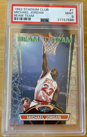 1992 Stadium Club Michael Jordan Beam Team PSA 9