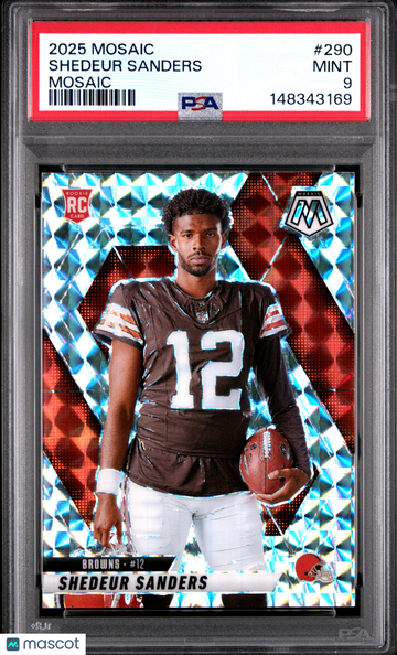 2025 Panini Mosaic Shedeur Sanders #290 Rookie PSA 9