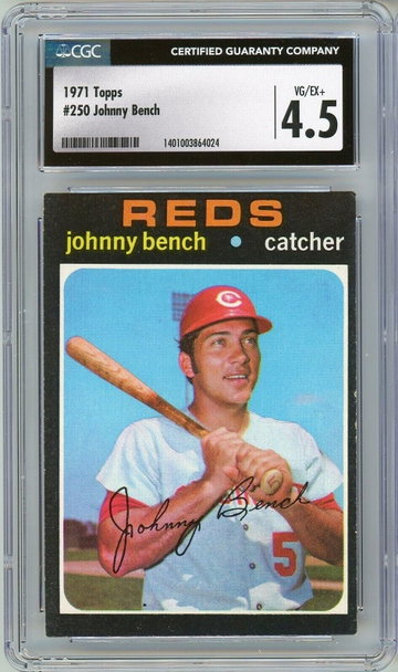 1971 Topps Johnny Bench #250 CGC 4.5 P1347
