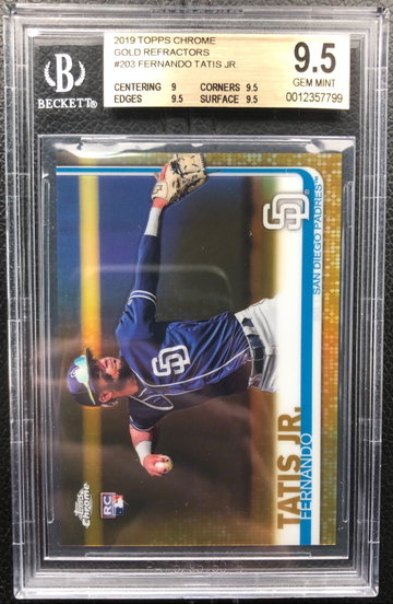 2019 Topps Chrome Fernando Tatis Jr. RC Gold Refractor 15/50 #203 BGS 9.5