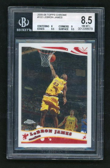 2005 Topps Chrome 102 LeBron James Beckett 8.5 NM-MT+ Cleveland Cavaliers